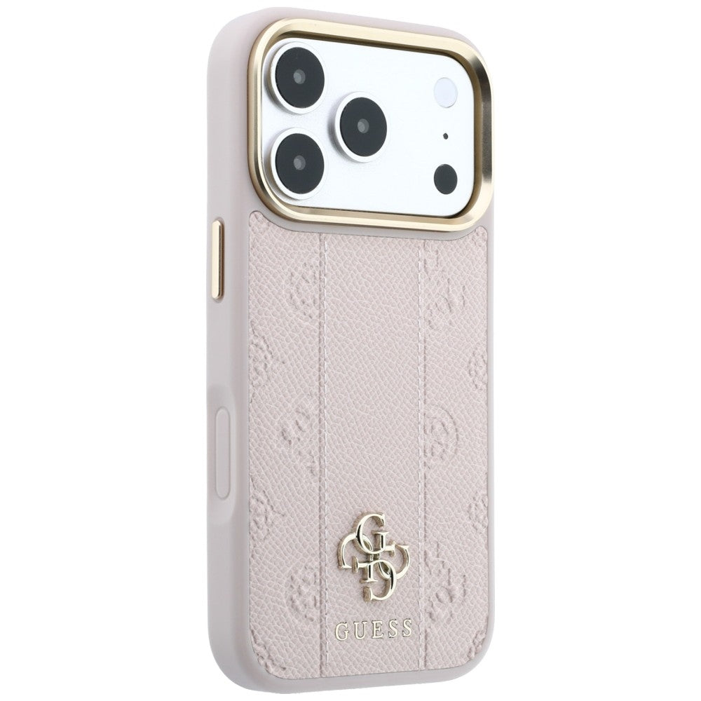 MagSafe-kuori Apple iPhone 18 Pro / 17 Pro:lle, Guess, Stripe Peony 4G, Vaaleanpunainen