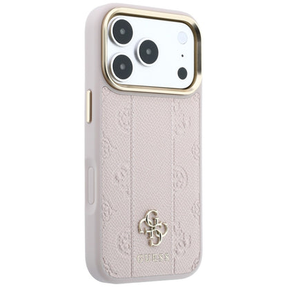 MagSafe-kuori Apple iPhone 18 Pro / 17 Pro:lle, Guess, Stripe Peony 4G, Vaaleanpunainen
