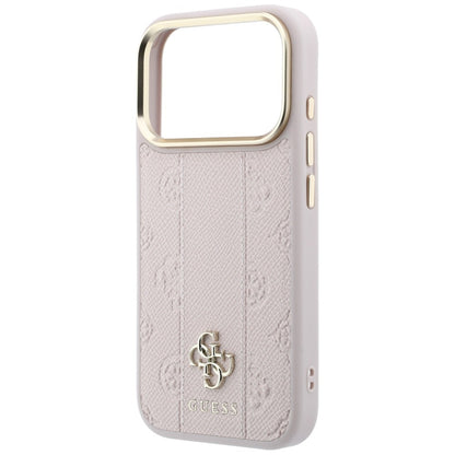 MagSafe-kuori Apple iPhone 18 Pro / 17 Pro:lle, Guess, Stripe Peony 4G, Vaaleanpunainen