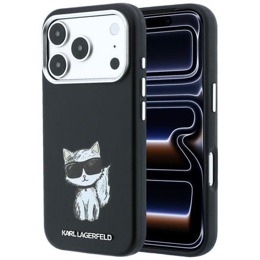 MagSafe-kuori Apple iPhone 18 Pro / 17 Pro:lle, Karl Lagerfeld, Choupette Sketch, Musta