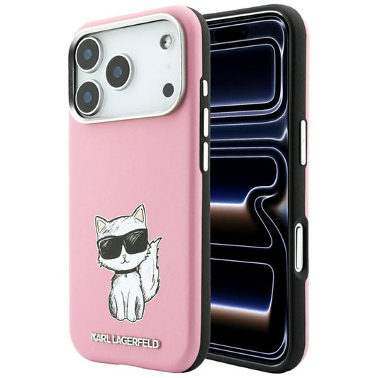 MagSafe-kuori Apple iPhone 18 Pro / 17 Pro:lle, Karl Lagerfeld, Choupette Sketch, vaaleanpunainen