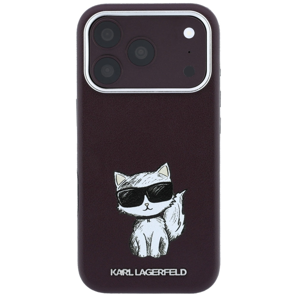 MagSafe-kuori Apple iPhone 18 Pro / 17 Pro:lle, Karl Lagerfeld, Choupette Sketch, Viininpunainen