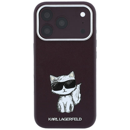 MagSafe-kuori Apple iPhone 18 Pro / 17 Pro:lle, Karl Lagerfeld, Choupette Sketch, Viininpunainen