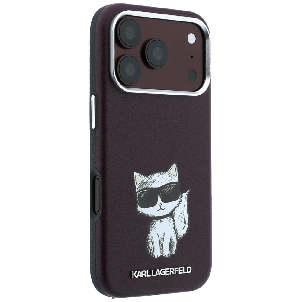 MagSafe-kuori Apple iPhone 18 Pro / 17 Pro:lle, Karl Lagerfeld, Choupette Sketch, Viininpunainen