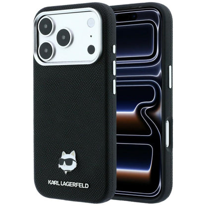 MagSafe Case for Apple iPhone 18 Pro / 17 Pro, Karl Lagerfeld, Grained Choupette Head, Black