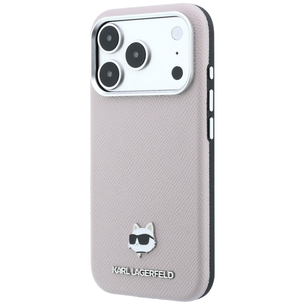 MagSafe Case for Apple iPhone 18 Pro / 17 Pro, Karl Lagerfeld, Grained Choupette Head, Pink