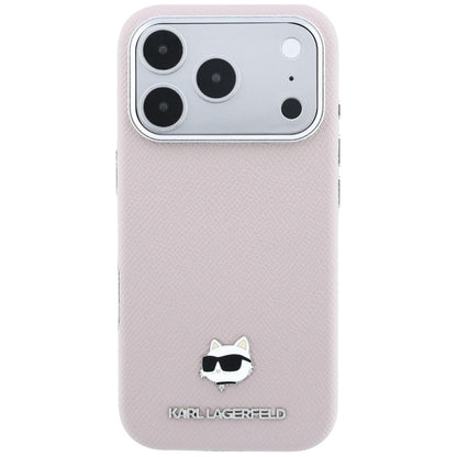 MagSafe Case for Apple iPhone 18 Pro / 17 Pro, Karl Lagerfeld, Grained Choupette Head, Pink