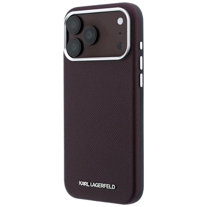 MagSafe Case for Apple iPhone 18 Pro / 17 Pro, Karl Lagerfeld, Grained Elongated Logo, Burgundy
