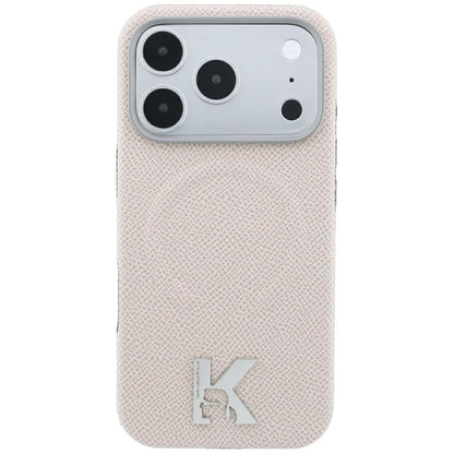 MagSafe-kuori Apple iPhone 18 Pro / 17 Pro:lle, Karl Lagerfeld, Karkeapintainen kohokuvioitu rengas, Beige