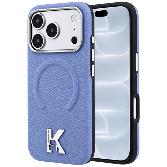 MagSafe-kuori Apple iPhone 18 Pro / 17 Pro -puhelimelle, Karl Lagerfeld, Grained Embossed Ring, sininen