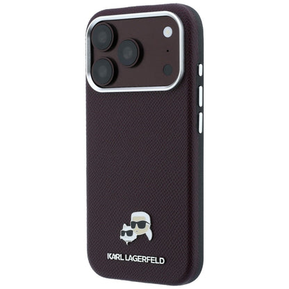 MagSafe-kuori Apple iPhone 18 Pro / 17 Pro:lle, Karl Lagerfeld, Grained KC Heads, Viininpunainen