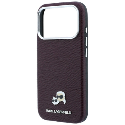 MagSafe-kuori Apple iPhone 18 Pro / 17 Pro:lle, Karl Lagerfeld, Grained KC Heads, Viininpunainen