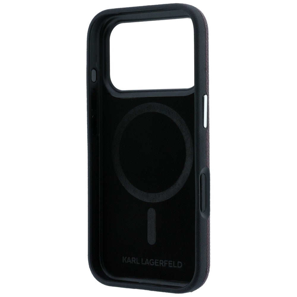 MagSafe-kuori Apple iPhone 18 Pro / 17 Pro:lle, Karl Lagerfeld, Grained KC Heads, Viininpunainen