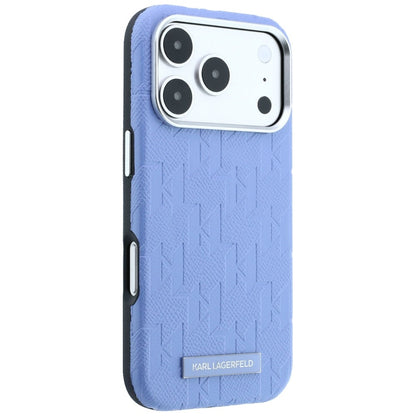 MagSafe Case for Apple iPhone 18 Pro / 17 Pro, Karl Lagerfeld, Grained Mono Resin Logo, Blue