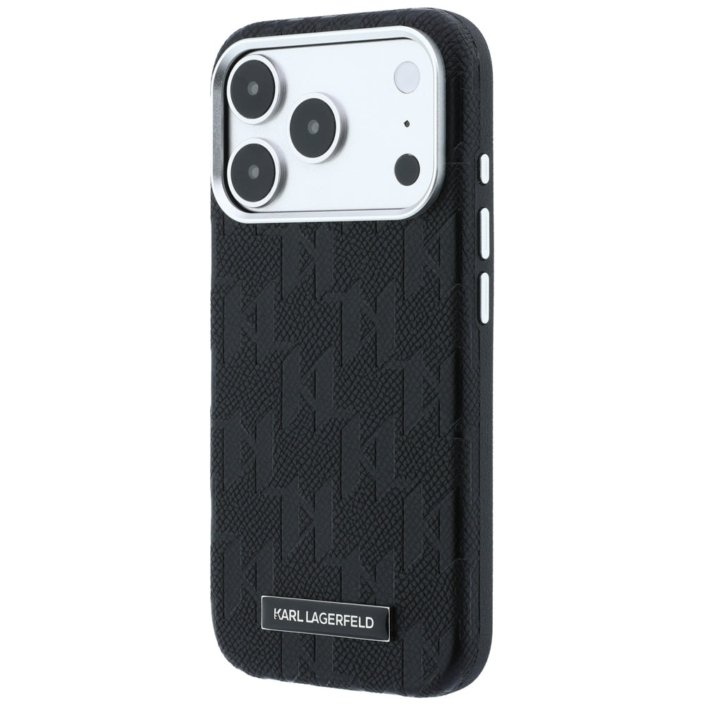 MagSafe Case for Apple iPhone 18 Pro / 17 Pro, Karl Lagerfeld, Grained Mono Resin Logo, Black