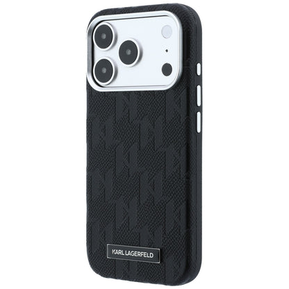 MagSafe Case for Apple iPhone 18 Pro / 17 Pro, Karl Lagerfeld, Grained Mono Resin Logo, Black