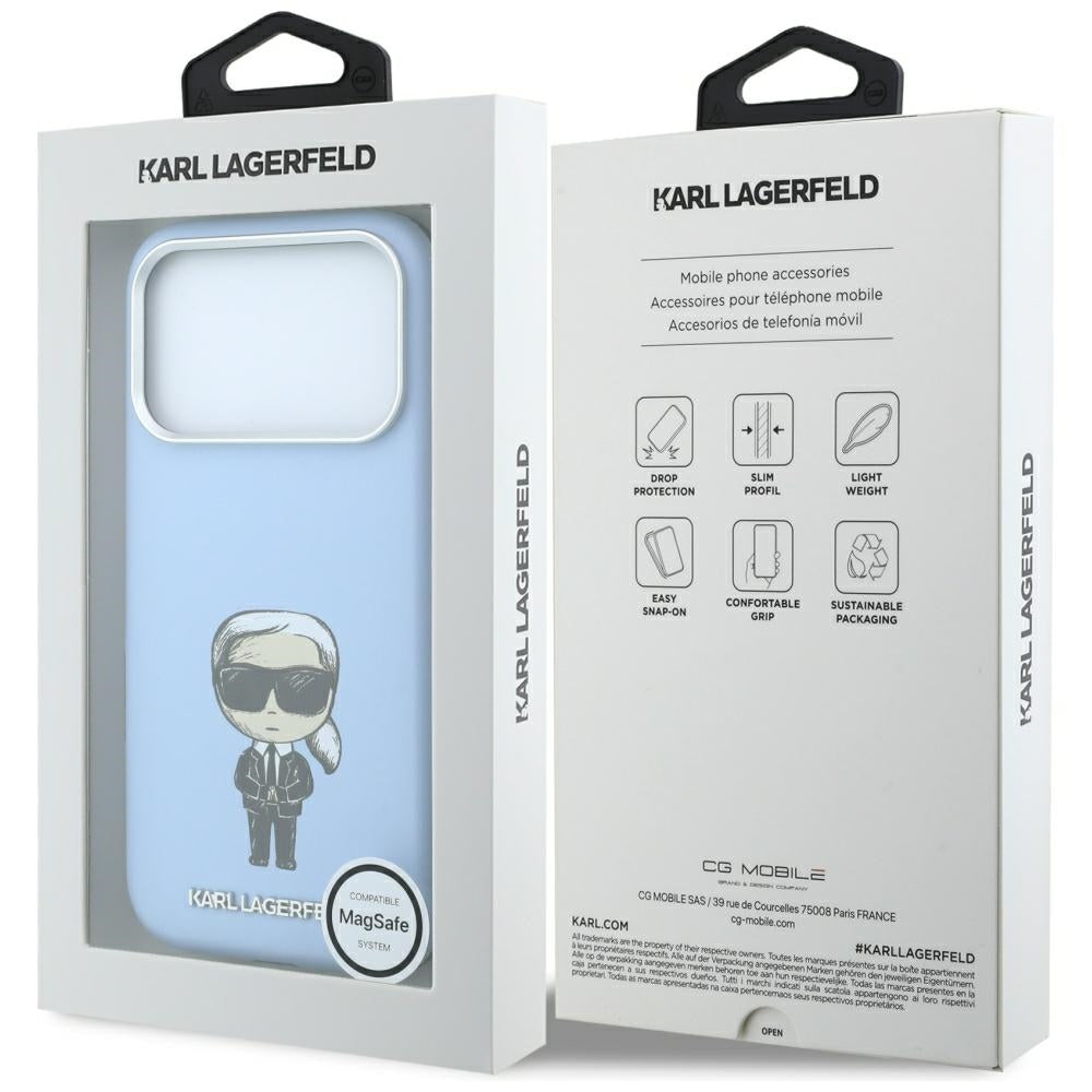 MagSafe-kuori Apple iPhone 18 Pro / 17 Pro:lle, Karl Lagerfeld, Ikonik Sketch, Sininen