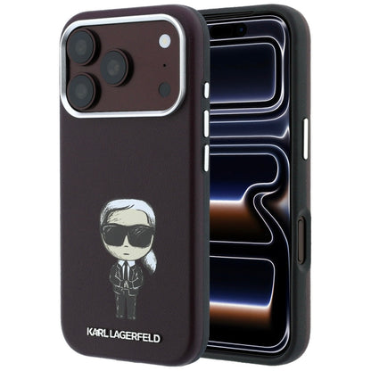 MagSafe-kuori Apple iPhone 18 Pro / 17 Pro:lle, Karl Lagerfeld, Ikonik Sketch, Viininpunainen