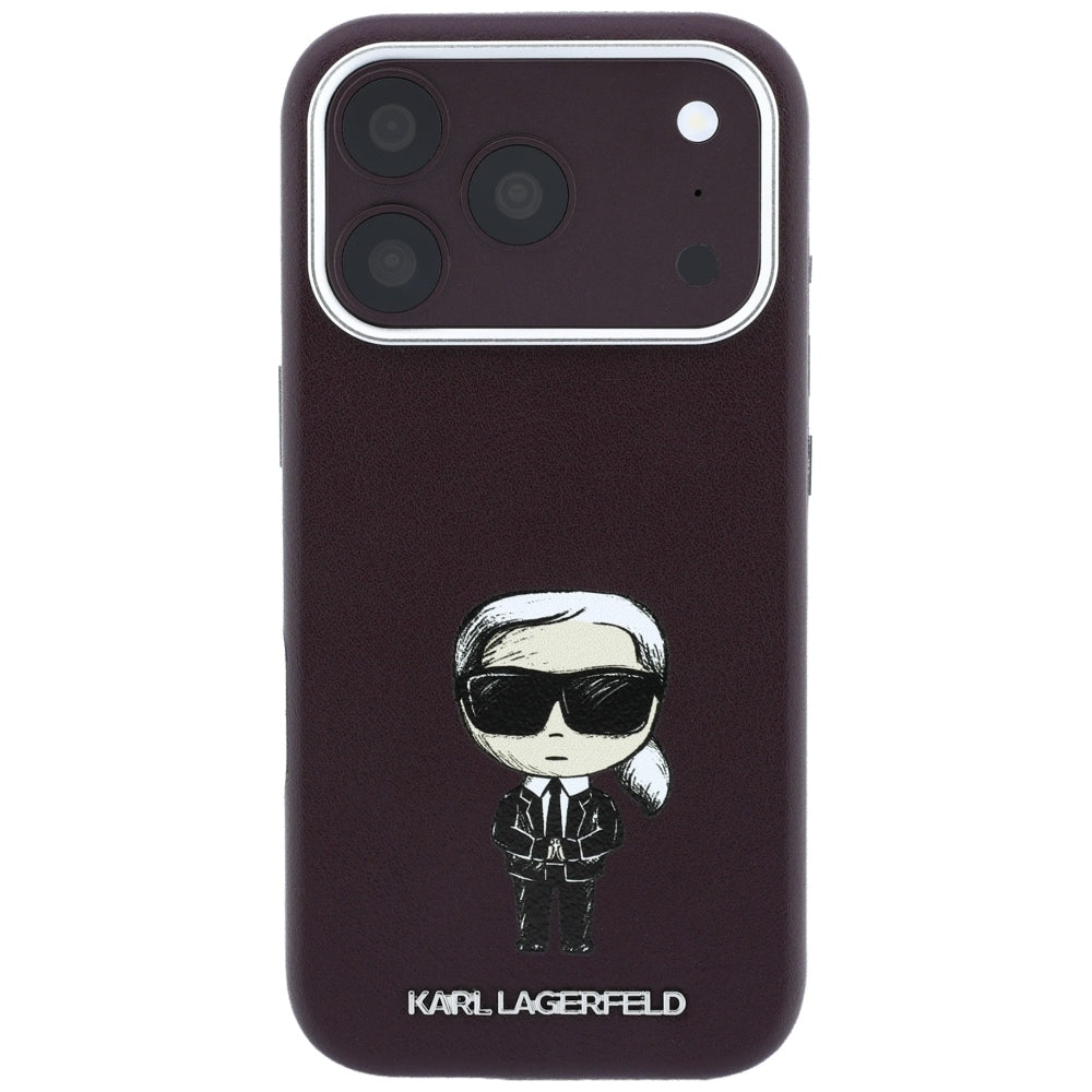 MagSafe-kuori Apple iPhone 18 Pro / 17 Pro:lle, Karl Lagerfeld, Ikonik Sketch, Viininpunainen