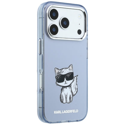 MagSafe Case for Apple iPhone 18 Pro / 17 Pro, Karl Lagerfeld, IML Choupette Body Sketch Print, Blue