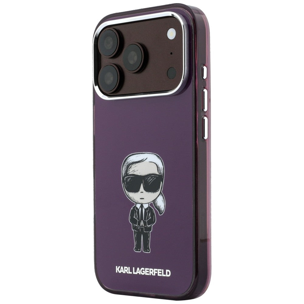 MagSafe-kuori Apple iPhone 18 Pro / 17 Pro -puhelimelle, Karl Lagerfeld, HC IML Ikonik Sketch Print, viininpunainen