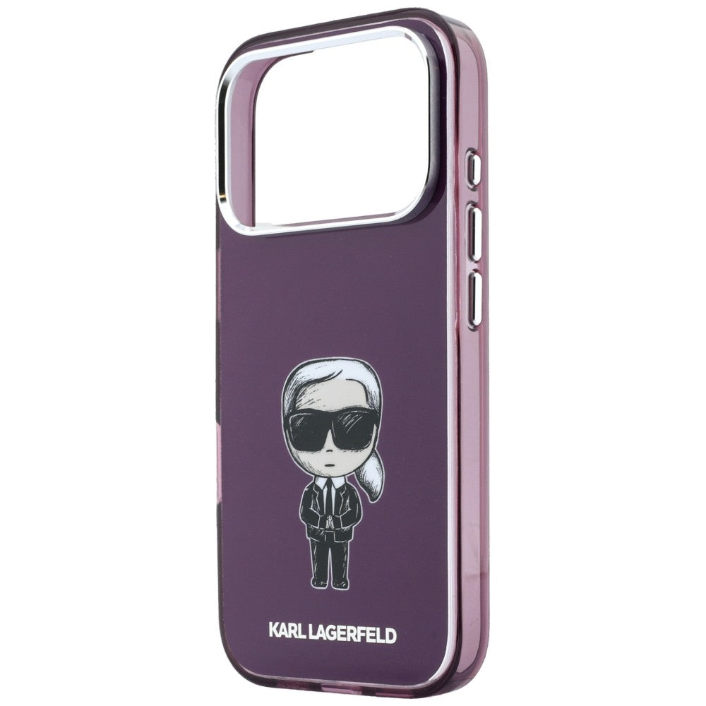 MagSafe-kuori Apple iPhone 18 Pro / 17 Pro -puhelimelle, Karl Lagerfeld, HC IML Ikonik Sketch Print, viininpunainen