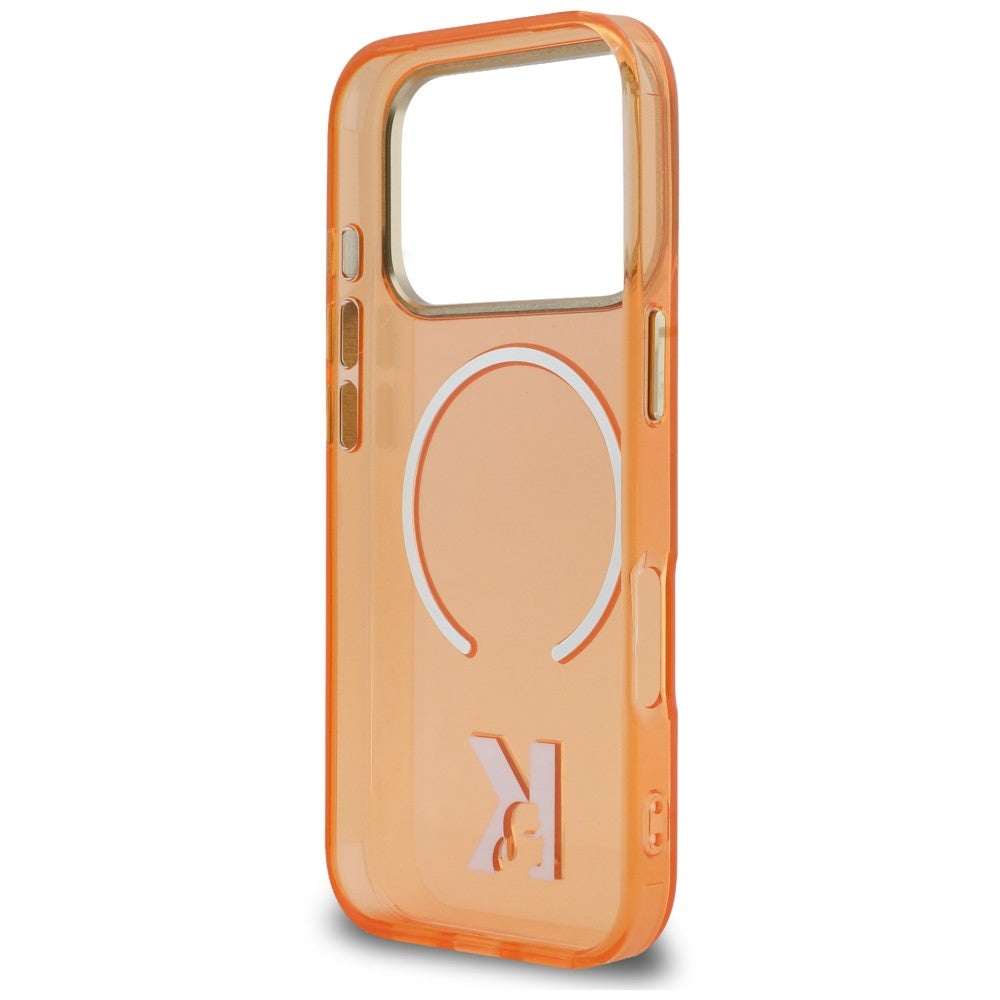 MagSafe-kuori Apple iPhone 18 Pro / 17 Pro -puhelimelle, Karl Lagerfeld, IML Karl Head -logo, oranssi