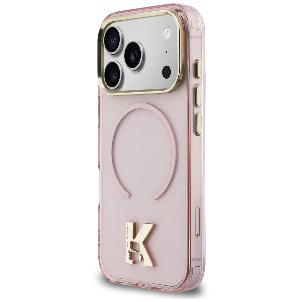 MagSafe-kuori Apple iPhone 18 Pro / 17 Pro -puhelimelle, Karl Lagerfeld, IML Karl Head Logo, vaaleanpunainen
