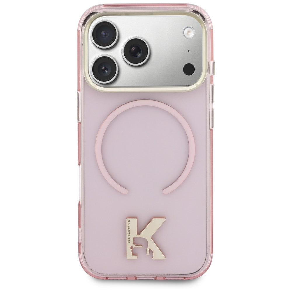 MagSafe-kuori Apple iPhone 18 Pro / 17 Pro -puhelimelle, Karl Lagerfeld, IML Karl Head Logo, vaaleanpunainen