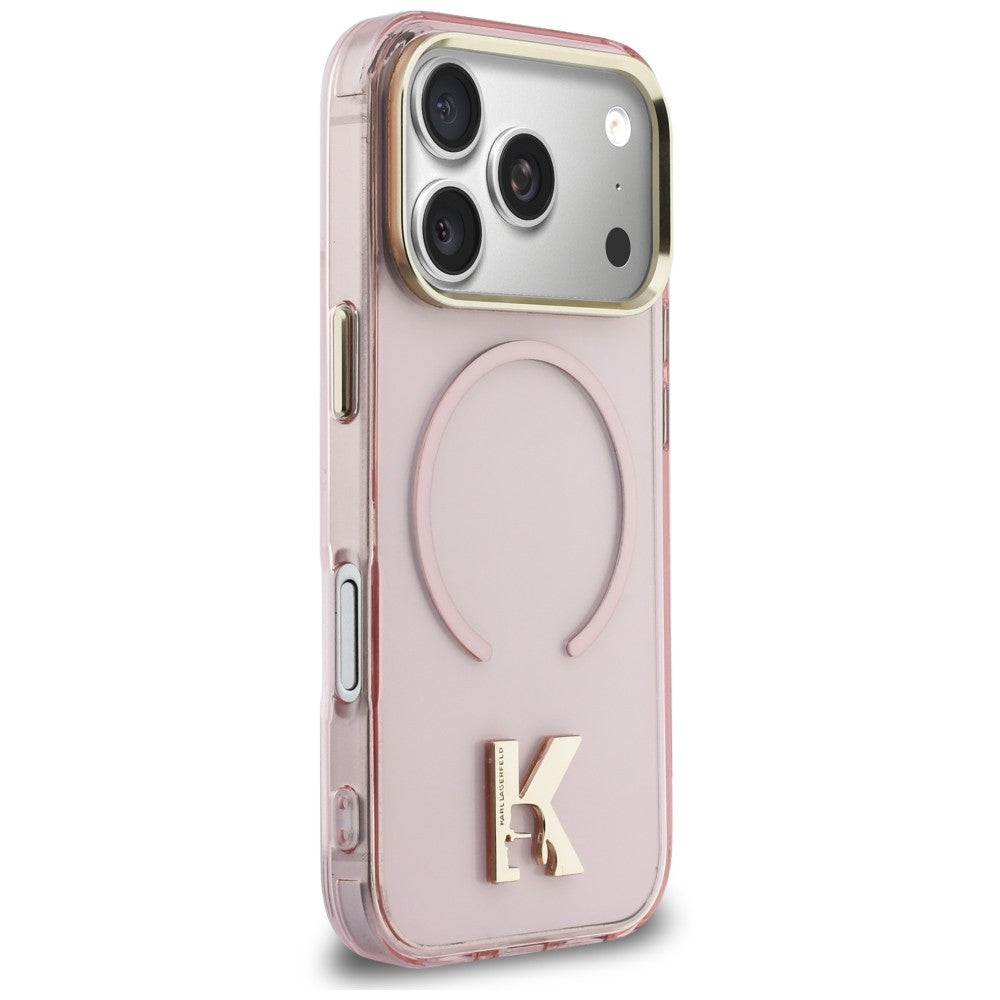 MagSafe-kuori Apple iPhone 18 Pro / 17 Pro -puhelimelle, Karl Lagerfeld, IML Karl Head Logo, vaaleanpunainen