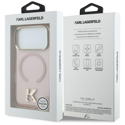 MagSafe-kuori Apple iPhone 18 Pro / 17 Pro -puhelimelle, Karl Lagerfeld, IML Karl Head Logo, vaaleanpunainen