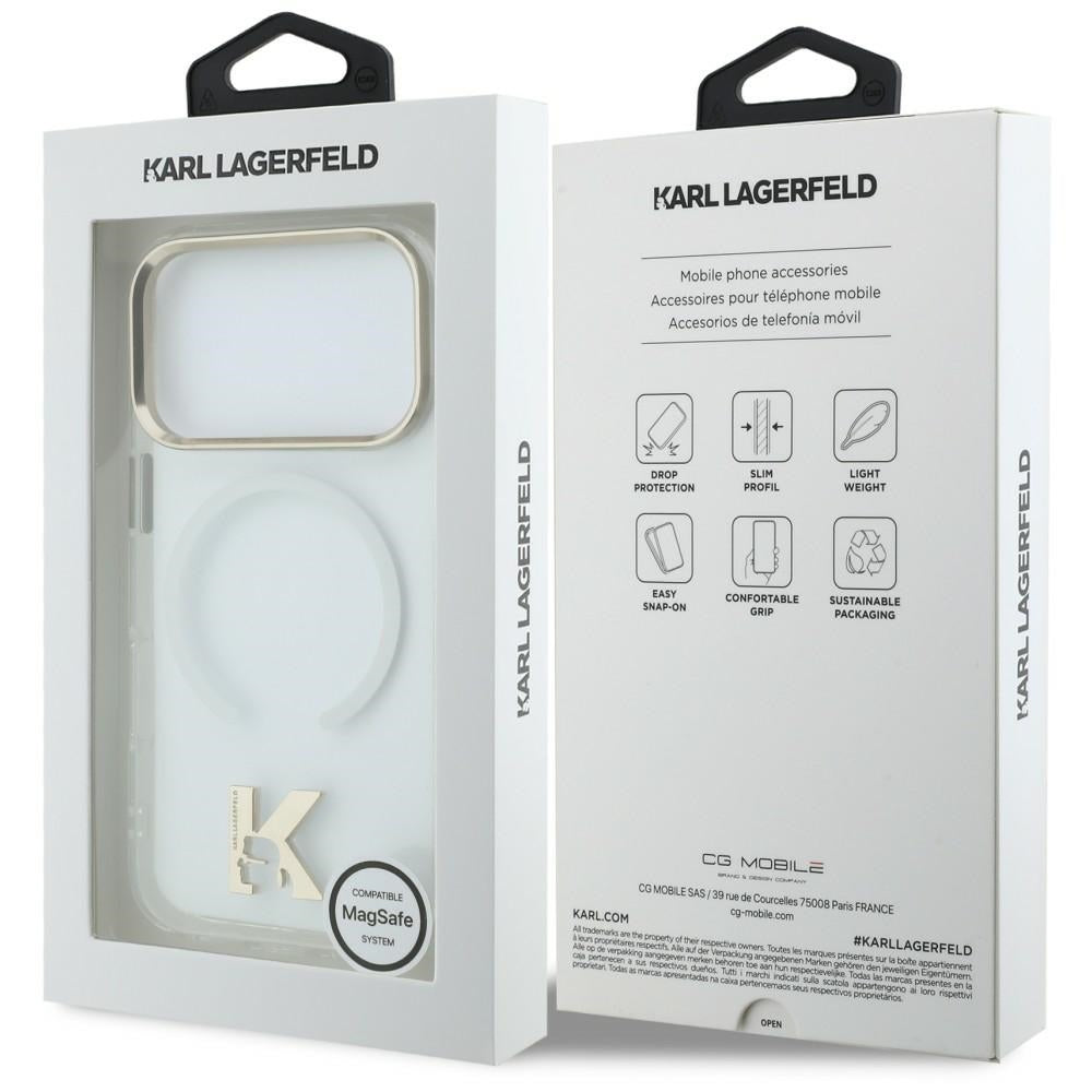 MagSafe-kuori Apple iPhone 18 Pro / 17 Pro -puhelimelle, Karl Lagerfeld, IML Karl Head -logo, läpinäkyvä