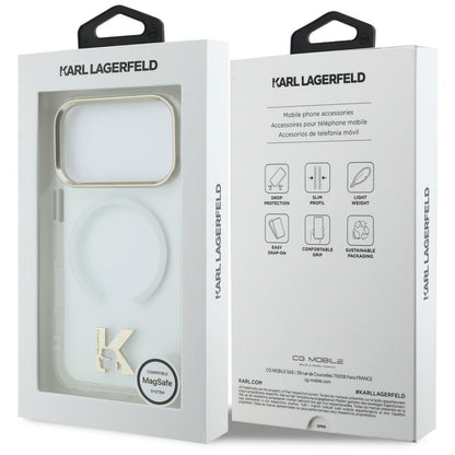 MagSafe-kuori Apple iPhone 18 Pro / 17 Pro -puhelimelle, Karl Lagerfeld, IML Karl Head -logo, läpinäkyvä