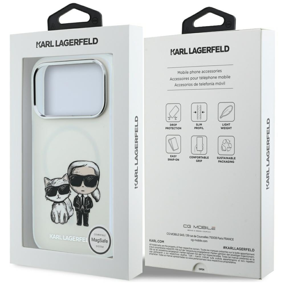 MagSafe-kuori Apple iPhone 18 Pro / 17 Pro:lle, Karl Lagerfeld, IML KC Bodies Sketch Print, Beige