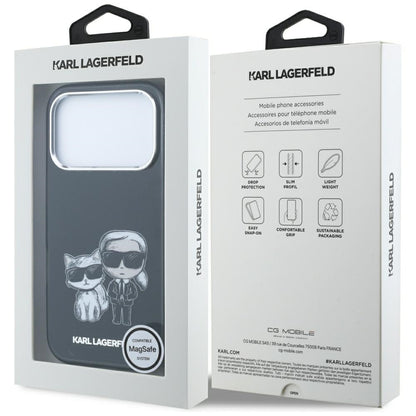 MagSafe-kuori Apple iPhone 18 Pro / 17 Pro:lle, Karl Lagerfeld, IML KC Bodies Sketch Print, Musta