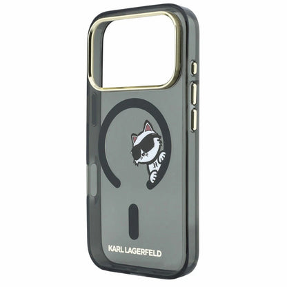 MagSafe Case for Apple iPhone 18 Pro / 17 Pro, Karl Lagerfeld, IML Peekaboo Print and Metal Frame, Black