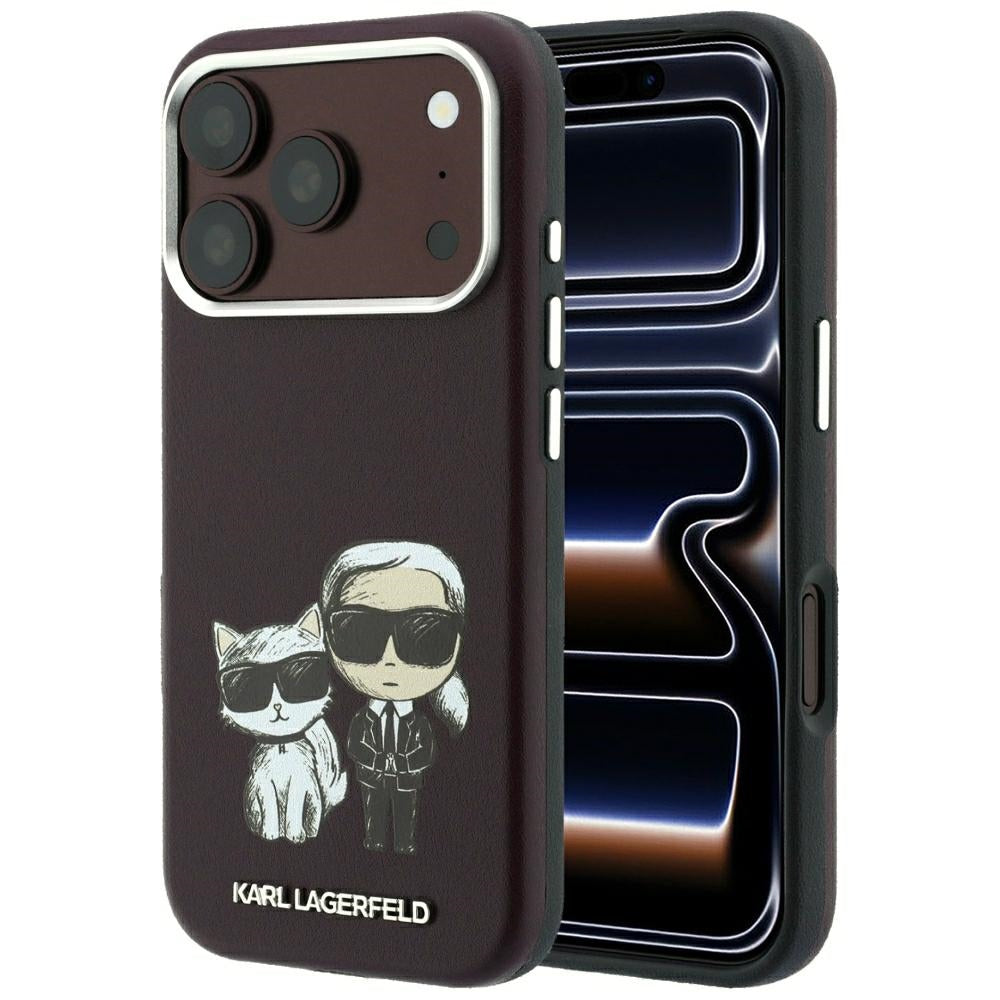 MagSafe-kuori Apple iPhone 18 Pro / 17 Pro:lle, Karl Lagerfeld, KC Bodies Sketch, Viininpunainen