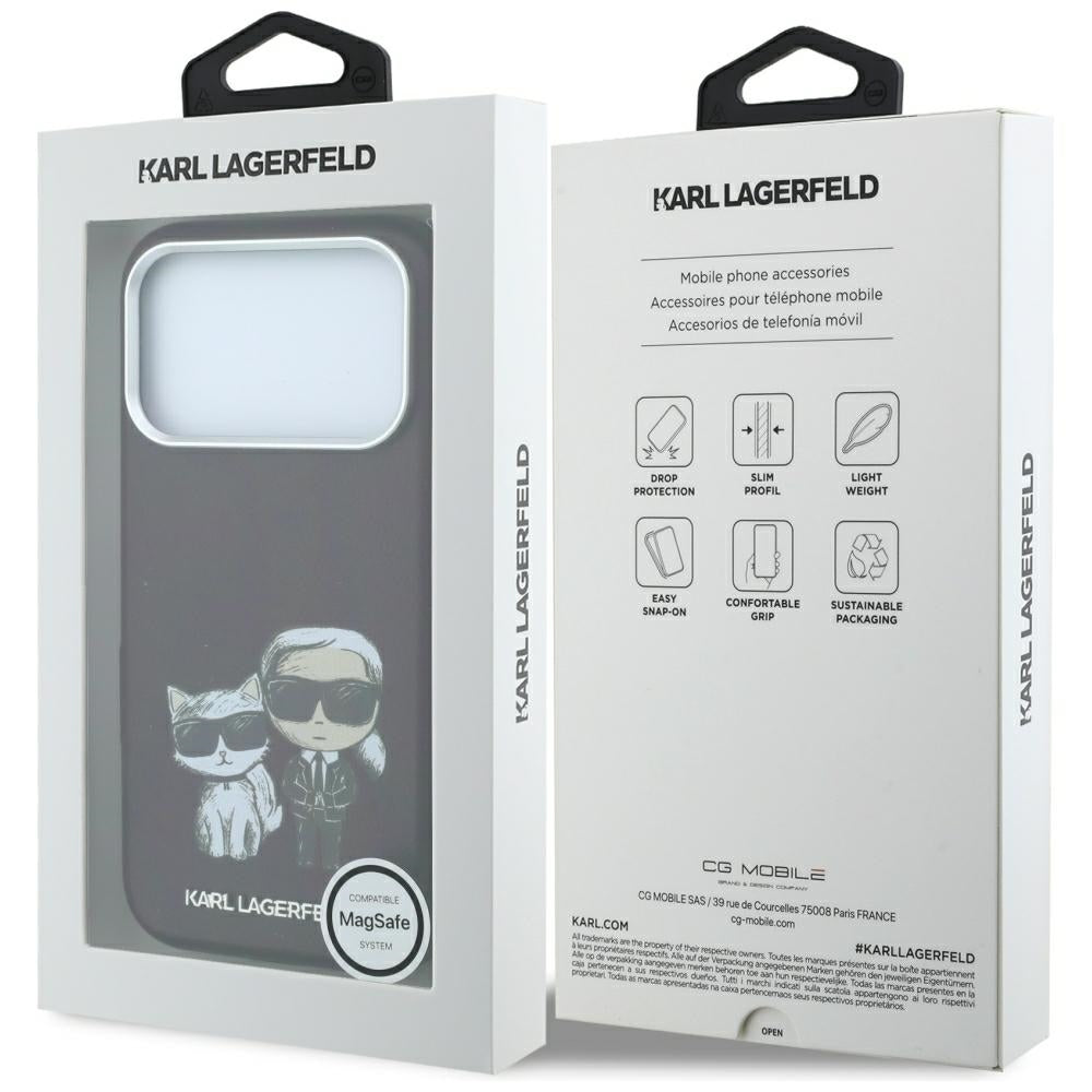 MagSafe-kuori Apple iPhone 18 Pro / 17 Pro:lle, Karl Lagerfeld, KC Bodies Sketch, Viininpunainen