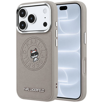 MagSafe-kuori Apple iPhone 18 Pro / 17 Pro:lle, Karl Lagerfeld, Point and Choupette Sketch, Harmaa