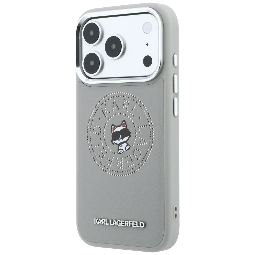 MagSafe-kuori Apple iPhone 18 Pro / 17 Pro:lle, Karl Lagerfeld, Point and Choupette Sketch, Harmaa