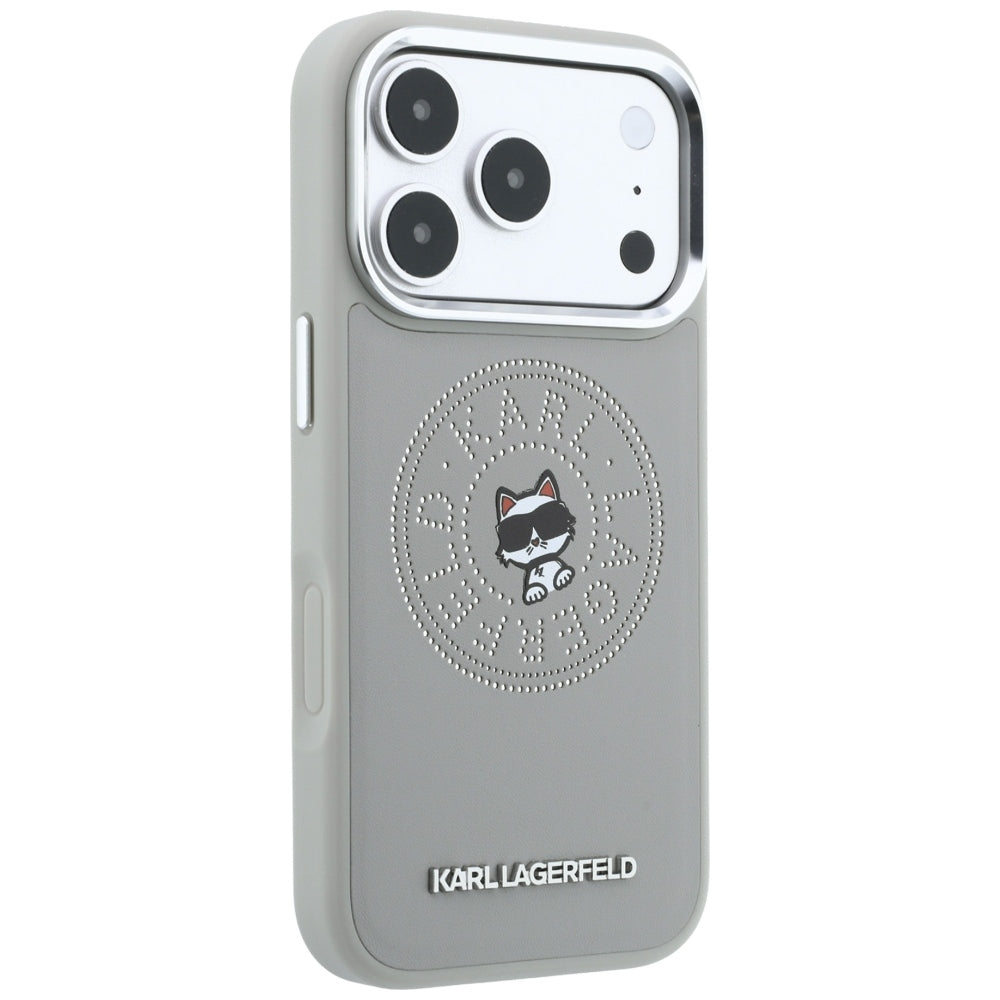 MagSafe-kuori Apple iPhone 18 Pro / 17 Pro:lle, Karl Lagerfeld, Point and Choupette Sketch, Harmaa