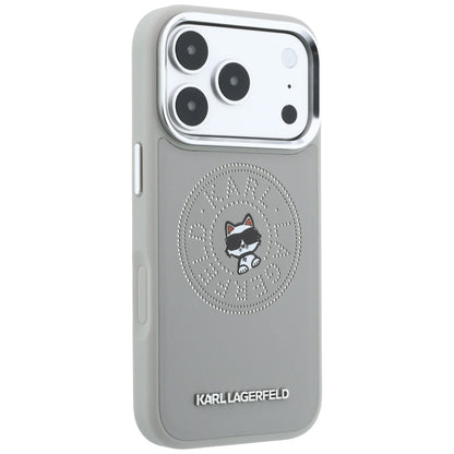 MagSafe-kuori Apple iPhone 18 Pro / 17 Pro:lle, Karl Lagerfeld, Point and Choupette Sketch, Harmaa