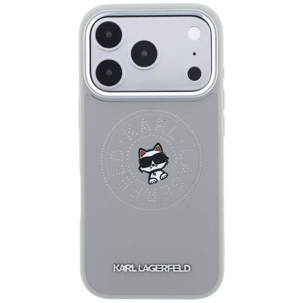 MagSafe-kuori Apple iPhone 18 Pro / 17 Pro:lle, Karl Lagerfeld, Point and Choupette Sketch, Harmaa