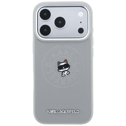 MagSafe-kuori Apple iPhone 18 Pro / 17 Pro:lle, Karl Lagerfeld, Point and Choupette Sketch, Harmaa