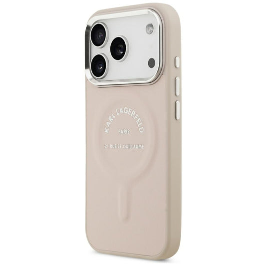 MagSafe-kuori Apple iPhone 18 Pro / 17 Pro:lle, Karl Lagerfeld, Ring Karl RSG Logo, Vaaleanpunainen