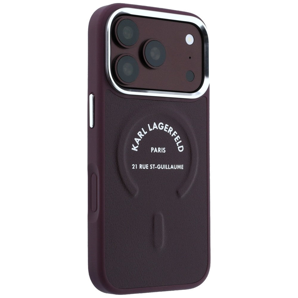 MagSafe Case for Apple iPhone 18 Pro / 17 Pro, Karl Lagerfeld, Ring Karl RSG Logo, Burgundy