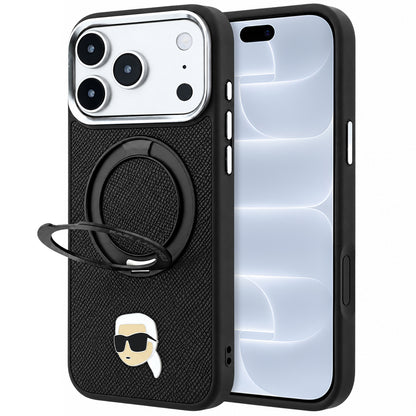 MagSafe-kuori Apple iPhone 18 Pro / 17 Pro:lle, Karl Lagerfeld, Ring Stand 360 Karl Pin, Musta