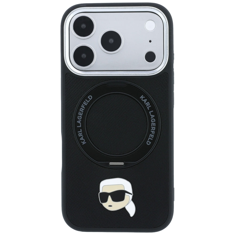 MagSafe-kuori Apple iPhone 18 Pro / 17 Pro:lle, Karl Lagerfeld, Ring Stand 360 Karl Pin, Musta