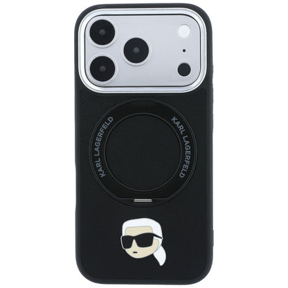 MagSafe-kuori Apple iPhone 18 Pro / 17 Pro:lle, Karl Lagerfeld, Ring Stand 360 Karl Pin, Musta
