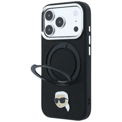 MagSafe-kuori Apple iPhone 18 Pro / 17 Pro:lle, Karl Lagerfeld, Ring Stand 360 Karl Pin, Musta